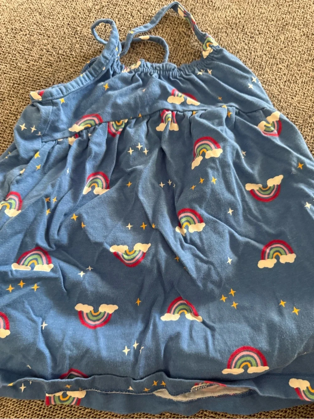 Hanna Andersson Blue Rainbow Print Sundress